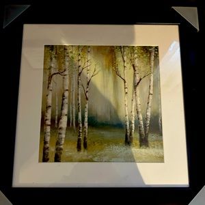 19in birch 2 piece framed acrylic painting